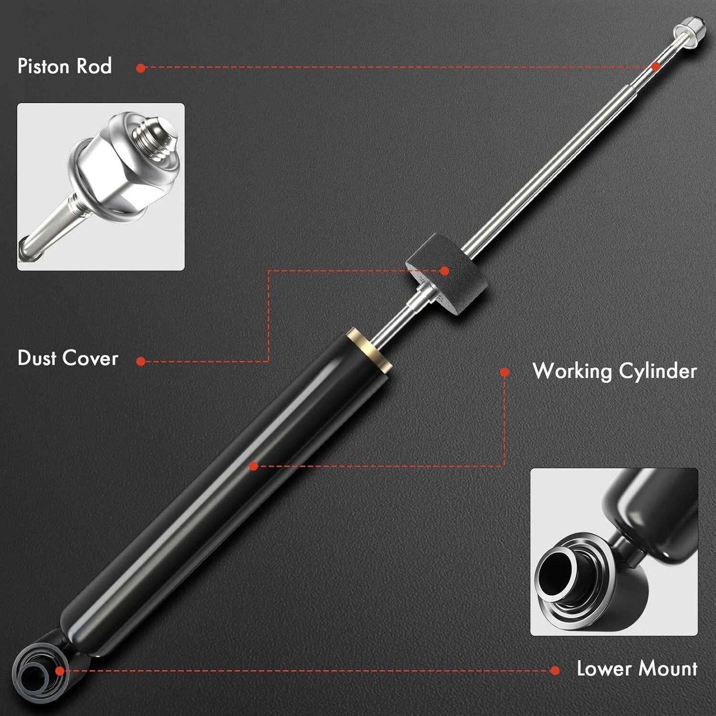 A-Premium Rear Pair (2) Strut Shock Absorber Compatible with Chevrolet Malibu 20