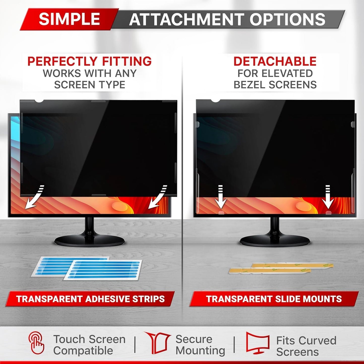 COMPUTER PRIVACY SCREEN FILTER Widescreen Monitor Protector Film 23.8" VINTEZ