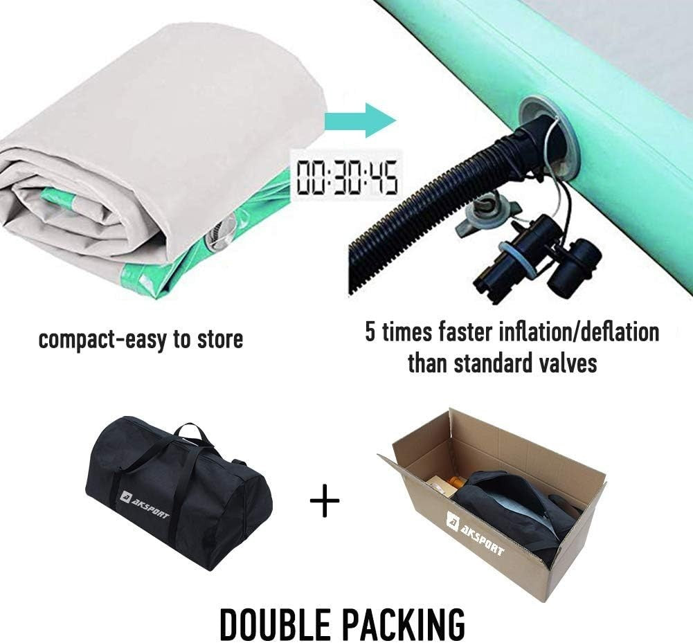 9.84’x3.3’x4” AKSPORT Gymnastics Air Mat Tumble Track Tumbling Mat Inflatable