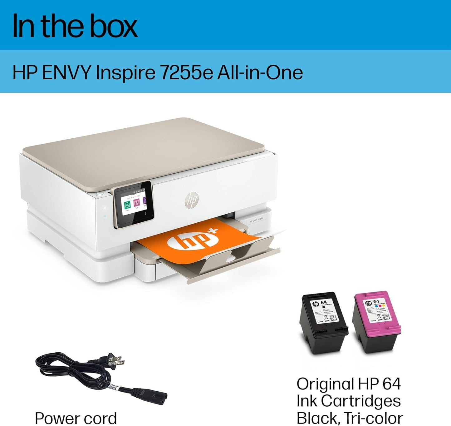 HP ENVY Inspire 7255e Wireless Color Thermal Inkjet Printer, Print, scan, copy