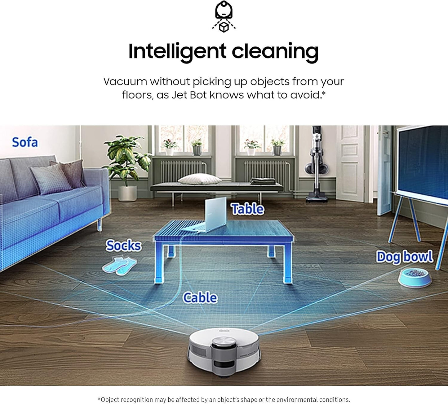 SAMSUNG Jet Bot AI+ Robot Vacuum Cleaner w/ Object Recognition, White (TESTED)