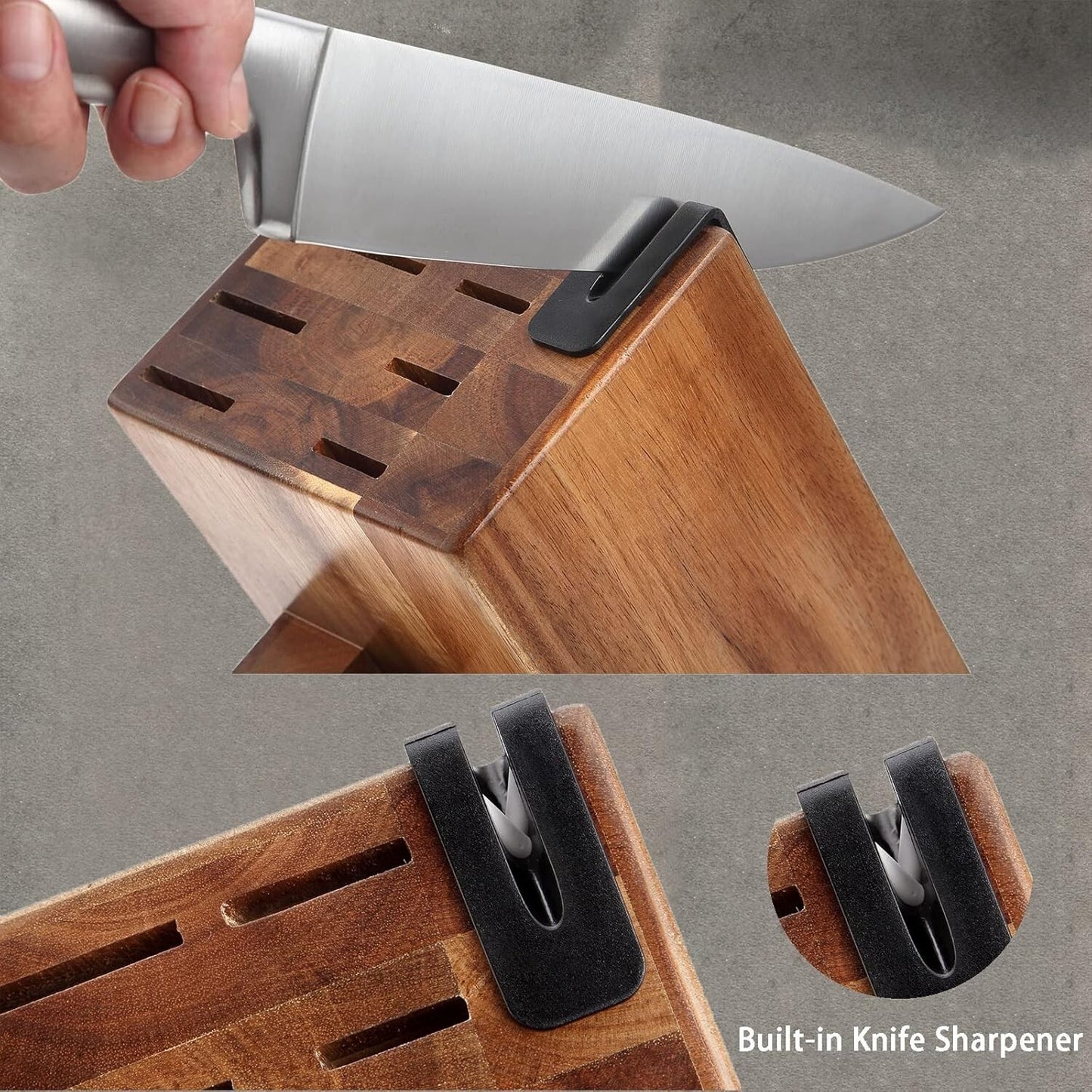 McCook® Knife Sets with Built-in Sharpener,German Stainless Steel Hollow Handle
