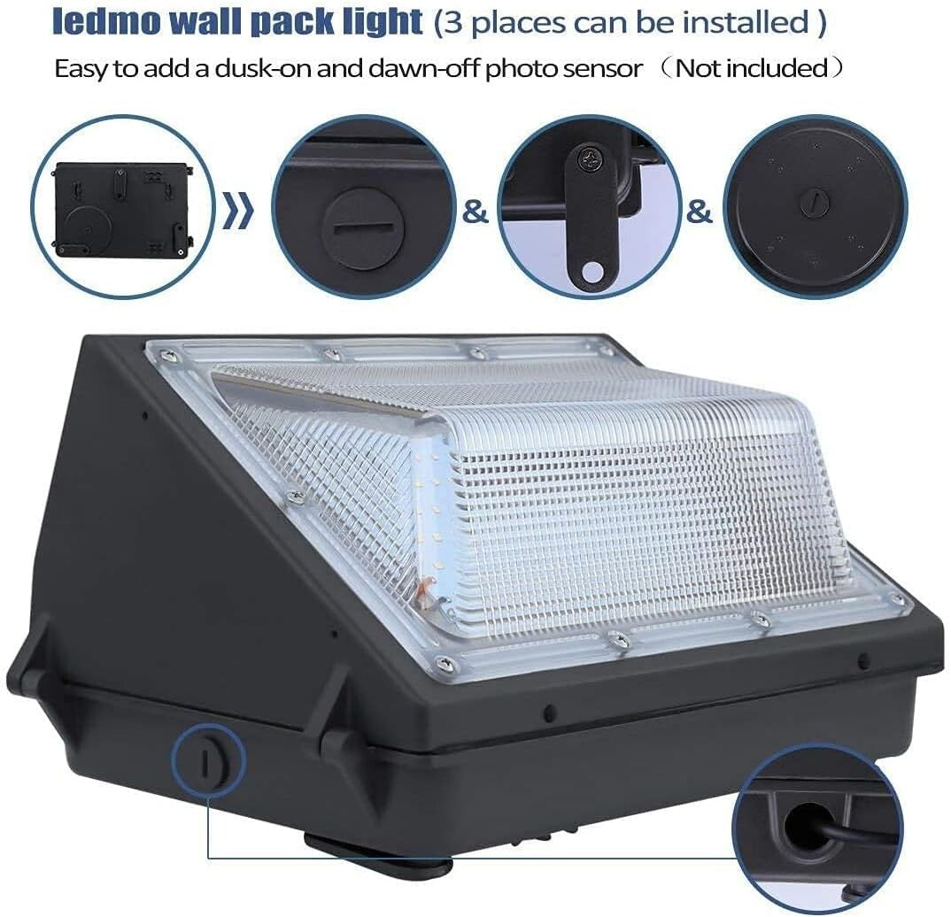 LEDMO 120W LED Wall Pack Light 4 Pack Dusk to Dawn with Photocell Outdoor Commer