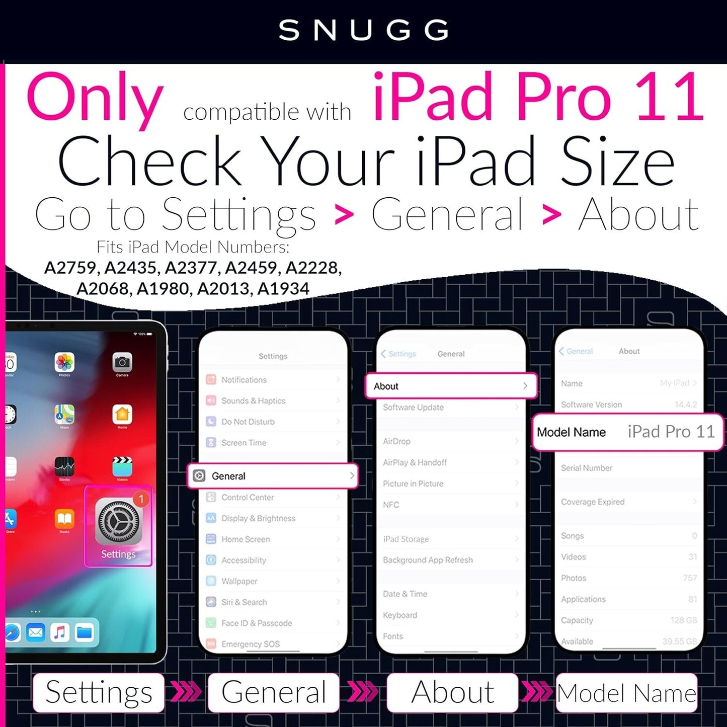 Snugg iPad Pro 11 inch Case with Keyboard, Wireless Backlit Bluetooth iPad 11 Pr