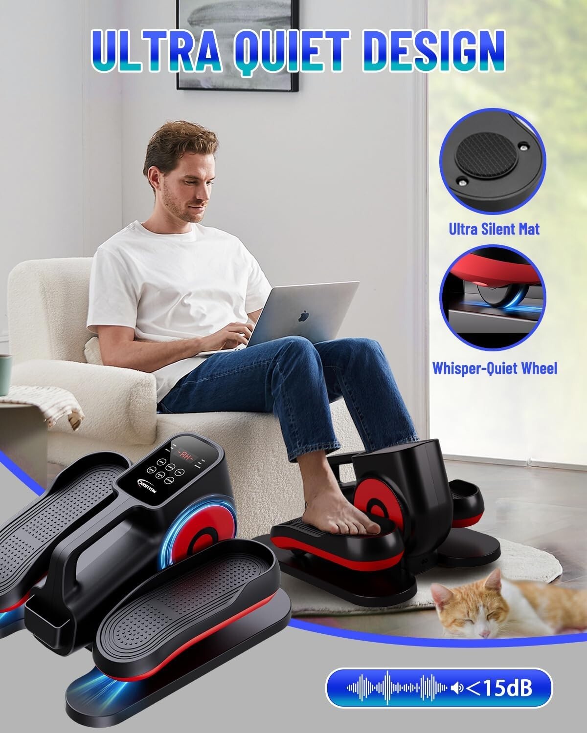Under Desk Elliptical Machine, Ellipse Leg Exerciser Electric as Seen on TV for