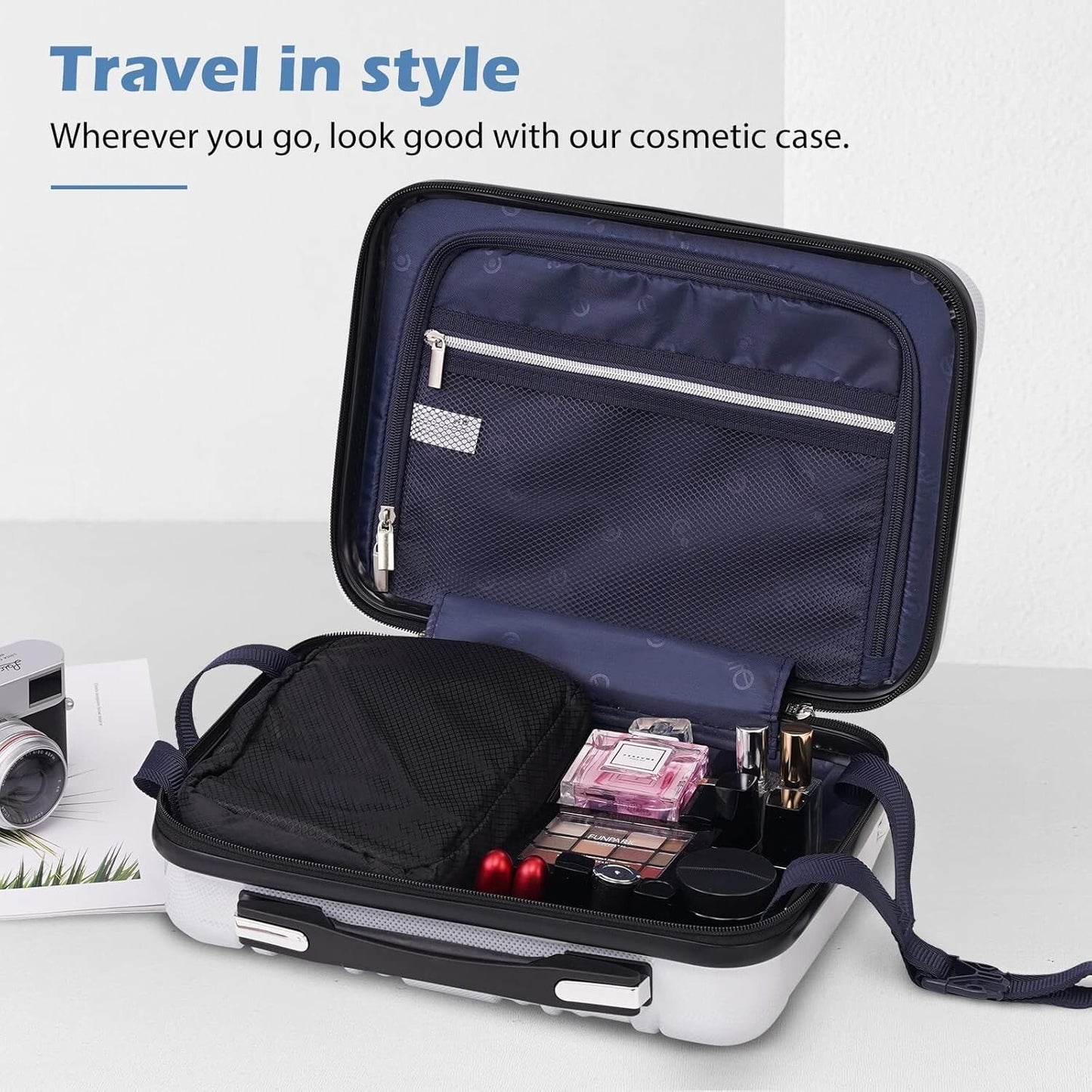Coolife Luggage Expandable 5 Piece Sets PC+ABS Spinner Suitcase 20 inch 24 inch