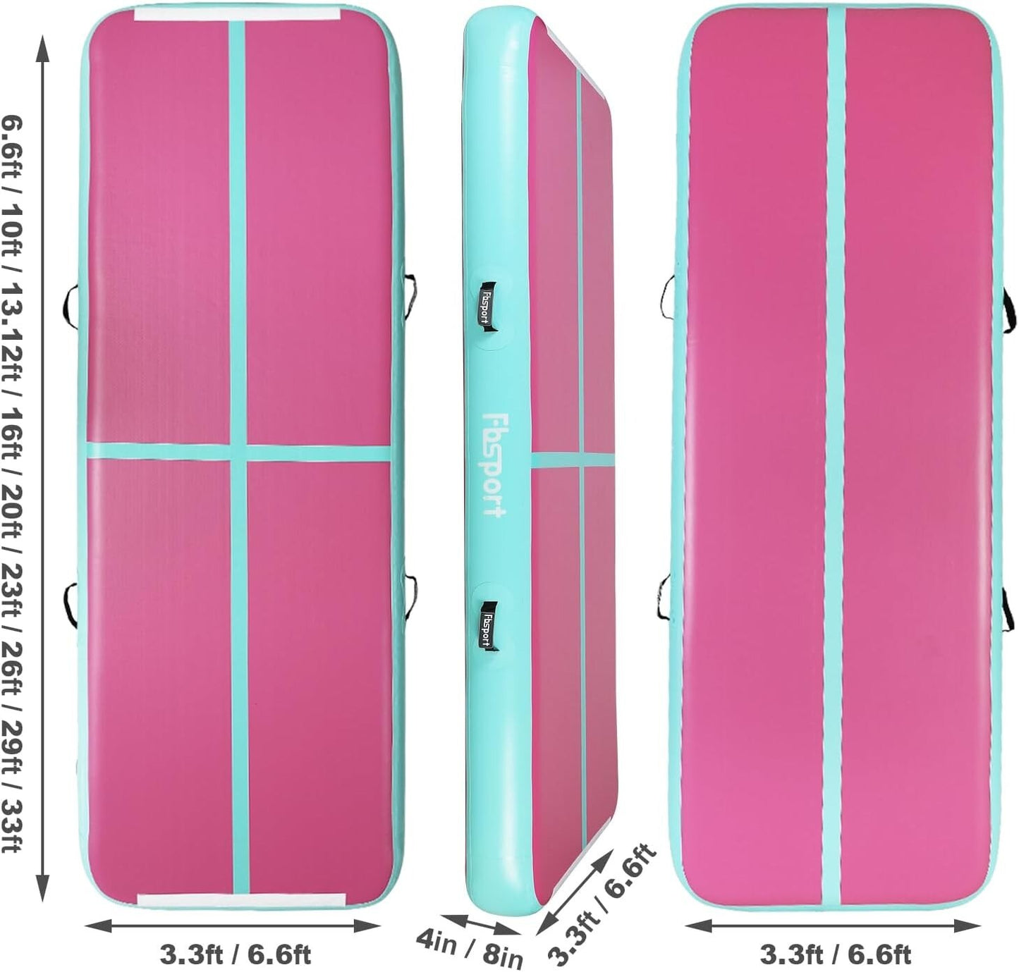 Inflatable Training Mats Gymnastics Tracks for Home Use 20ft×3.25ft×0.325ft