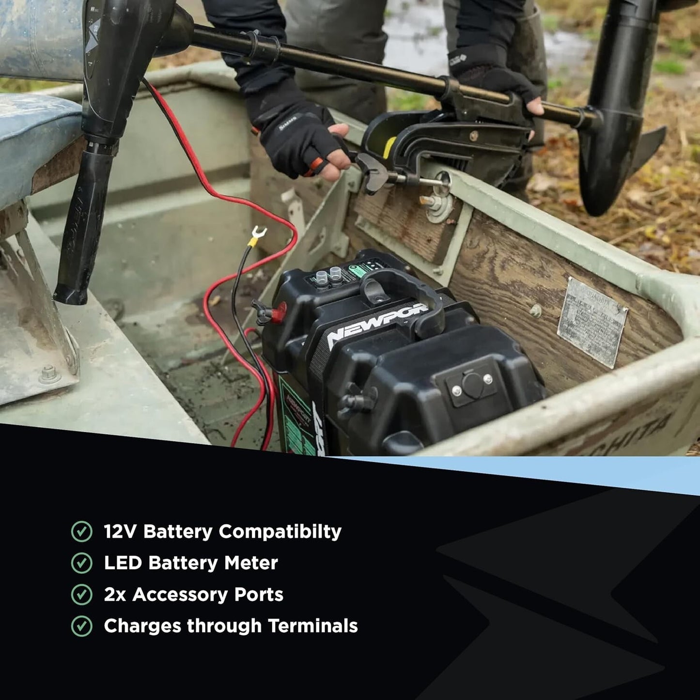 Newport Trolling Motor Smart Battery Box Power Center with USB and DC Ports