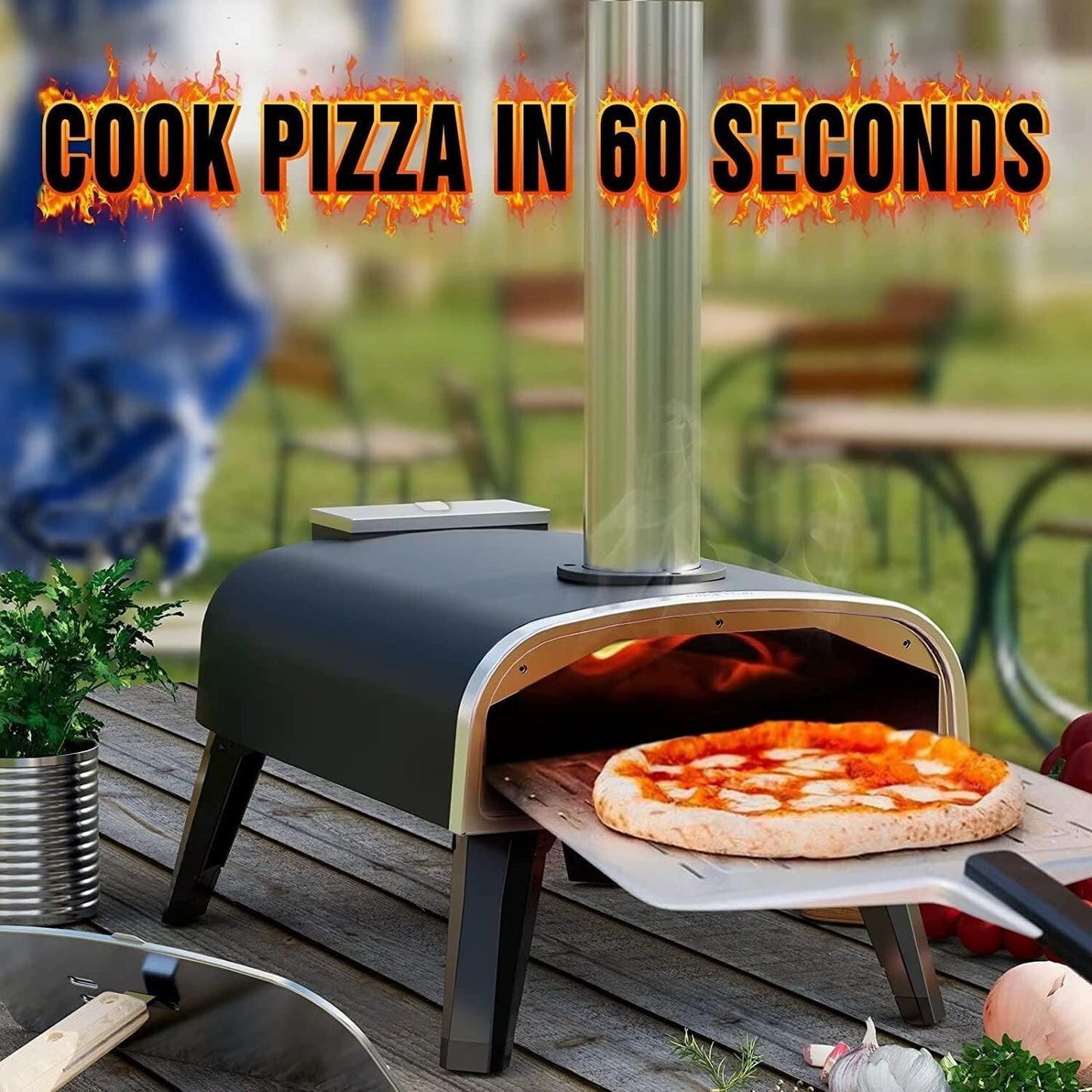 Pizza Oven Outdoor 12" Wood Fired Pizza Ovens Pellet Pizza Stove for outside