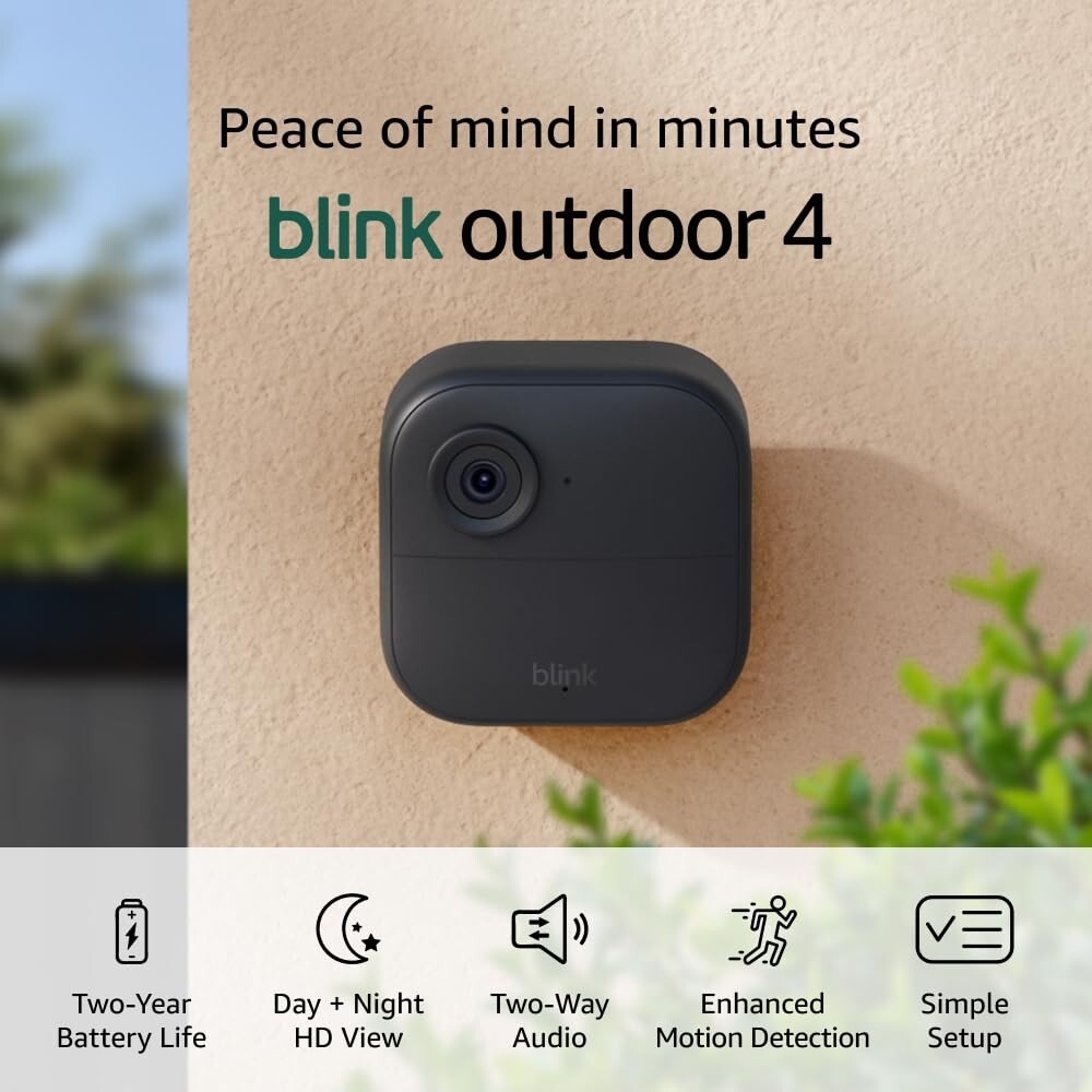Blink Outdoor 4 (Add-on), Wire-free HD smart security camera, two-year bat