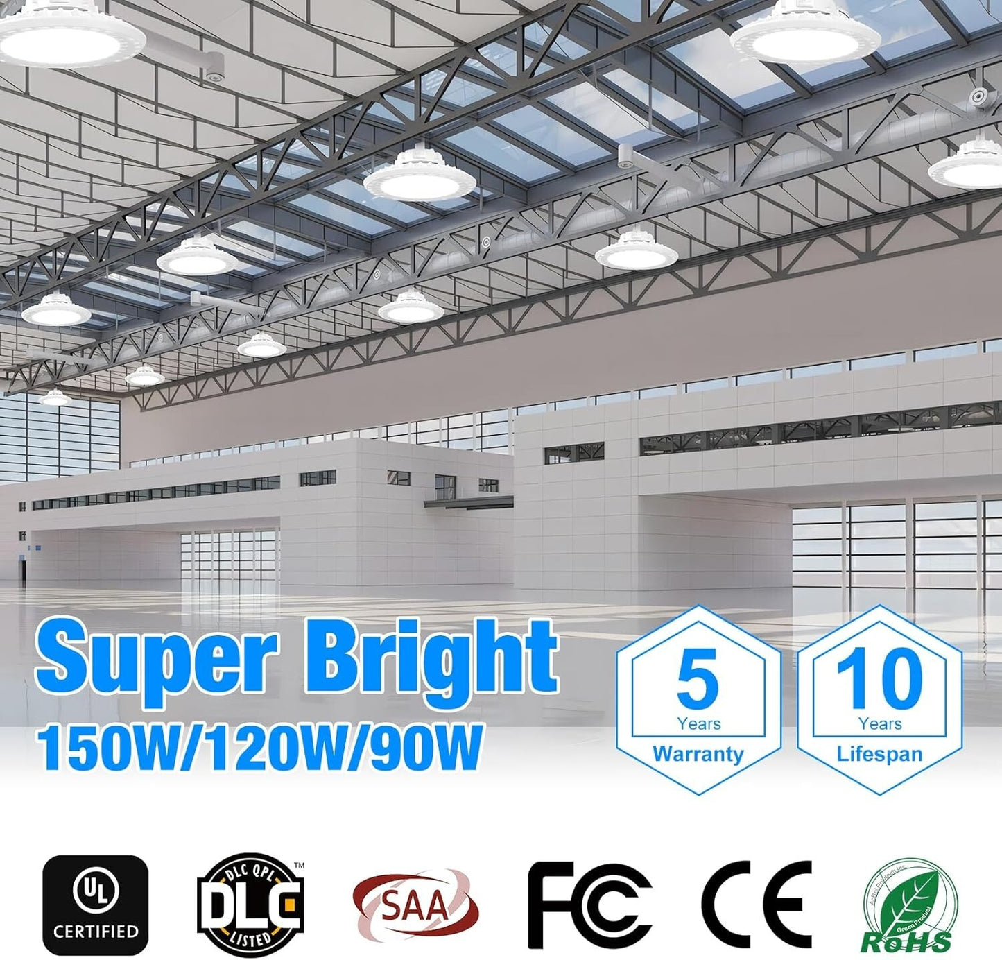 4PACK UFO LED High Bay Light, High Bay Led Shop Lights for Warehouse Barn Factor