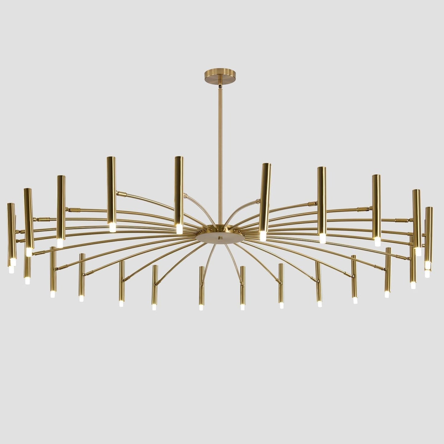 KCO Lighting Mid Century Modern Gold Sputnik Chandelier 24-Light Antique Brushed