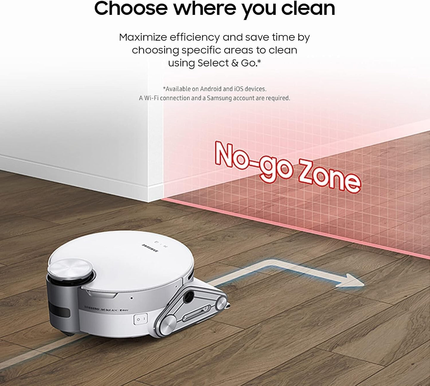 SAMSUNG Jet Bot AI+ Robot Vacuum Cleaner w/ Object Recognition, White (TESTED)