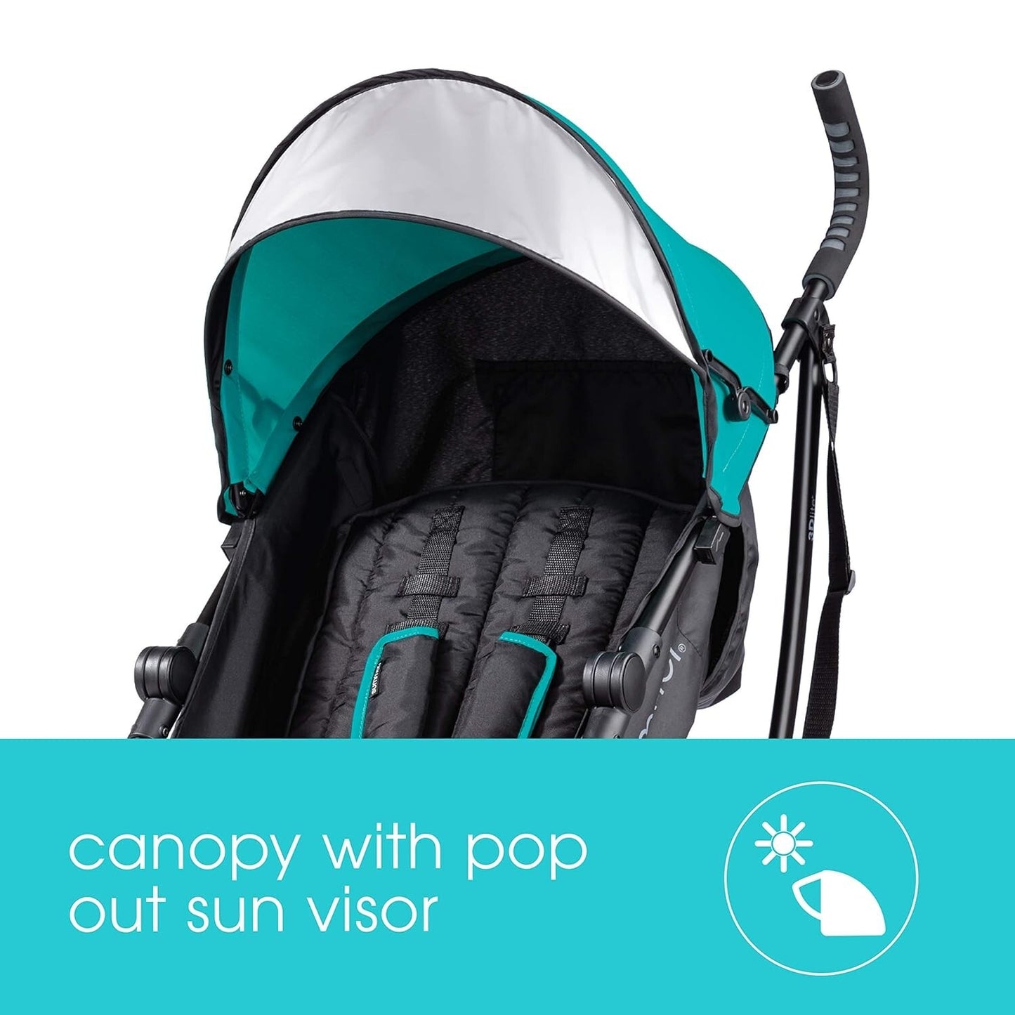 Summer Infant 3Dlite Convenience Baby Stroller, Teal, Lightweight Stroller