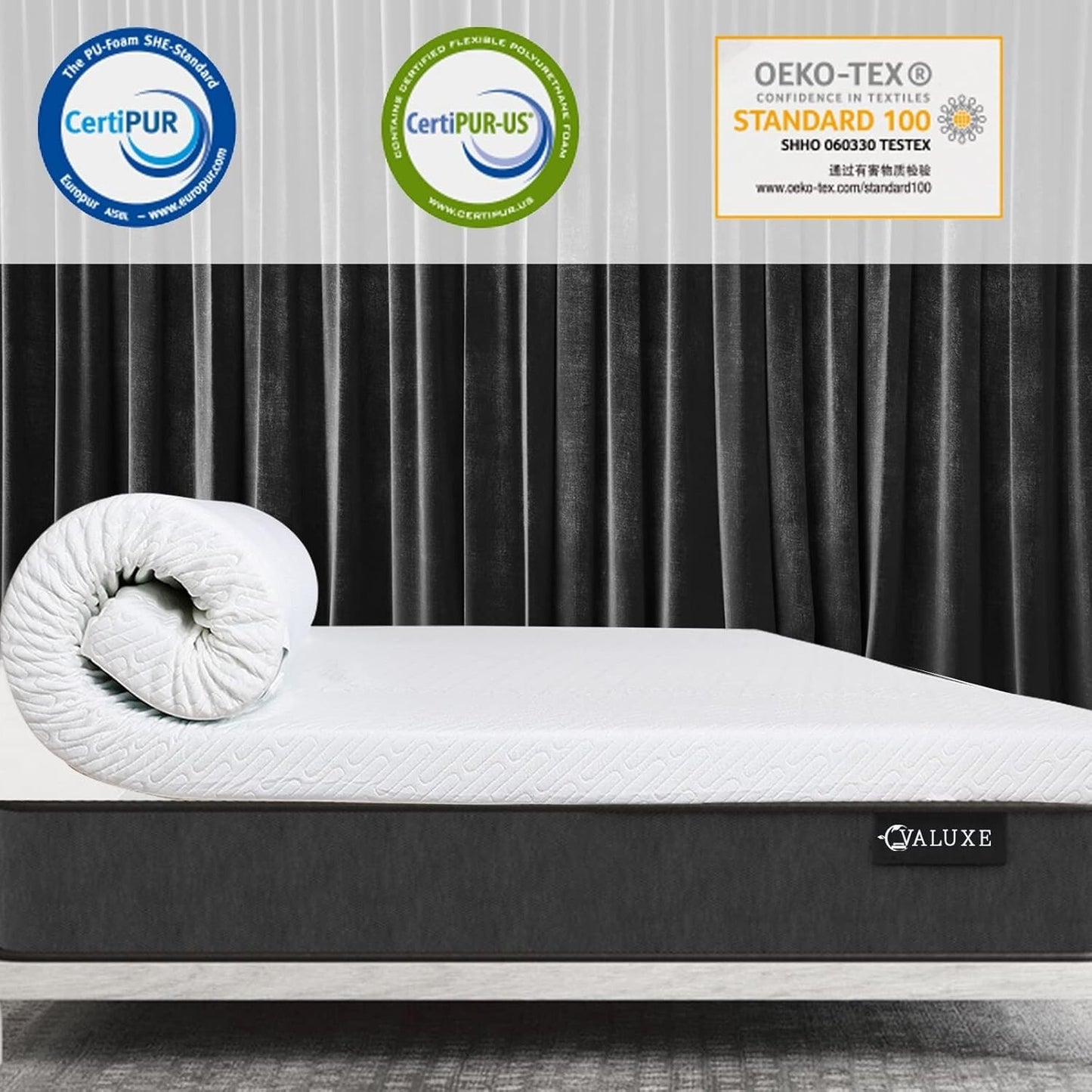 3 Inch Gel Memory Foam Mattress Topper King Size High Density Cooling Pad Pressu