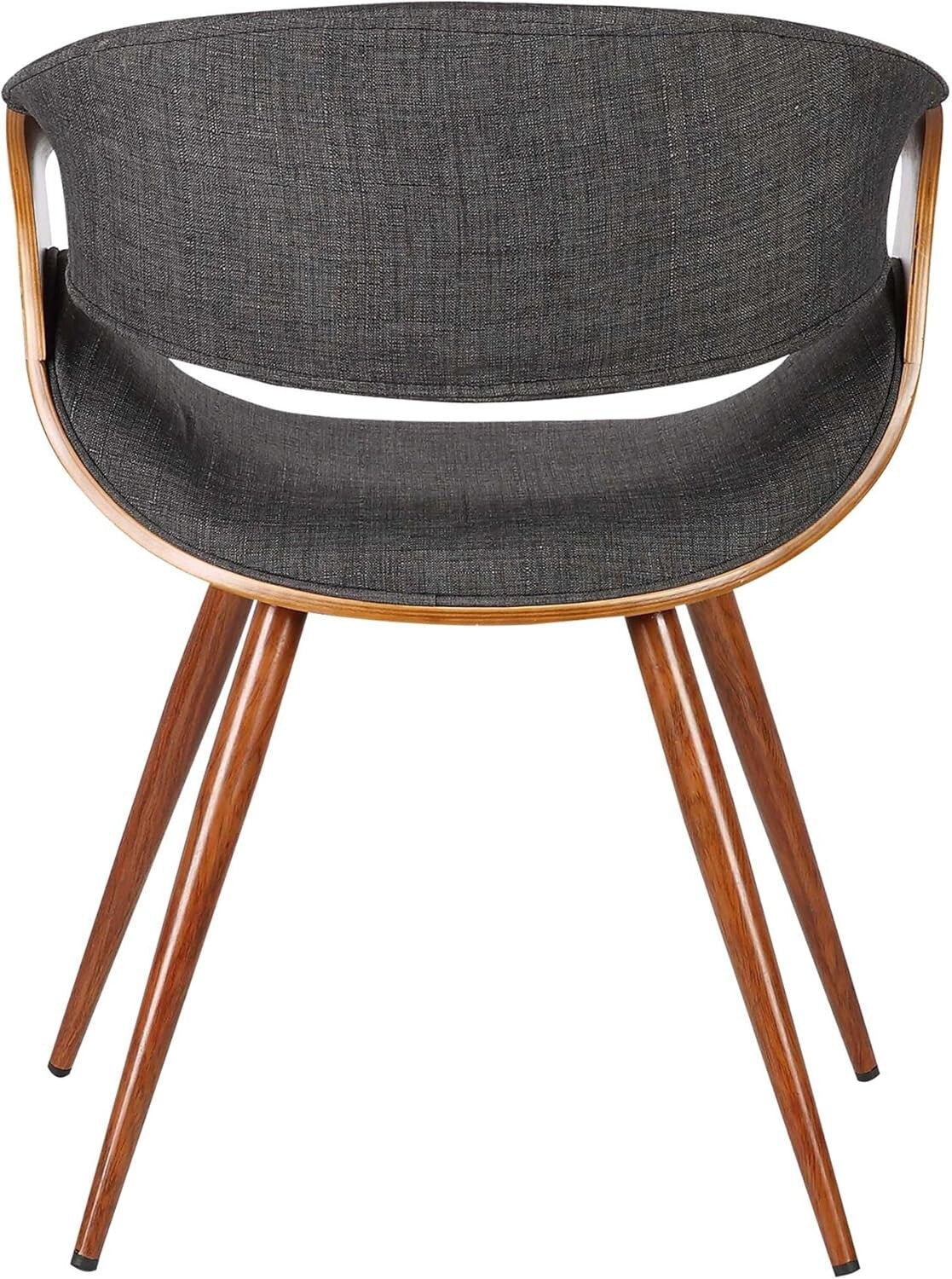 Armen Living Butterfly Dining Chair in Charcoal Fabric and Walnut Wood Finish