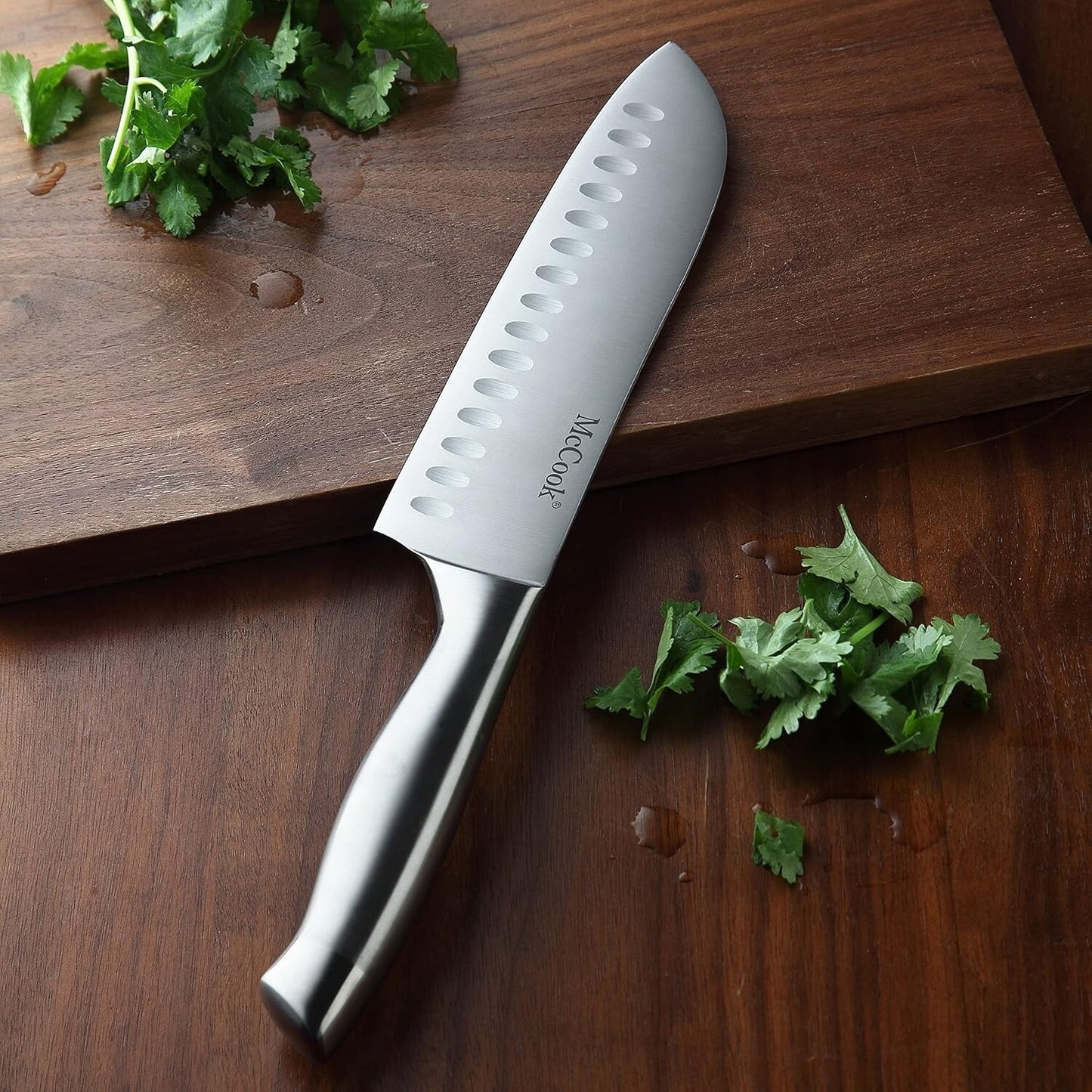 McCook® Knife Sets with Built-in Sharpener,German Stainless Steel Hollow Handle