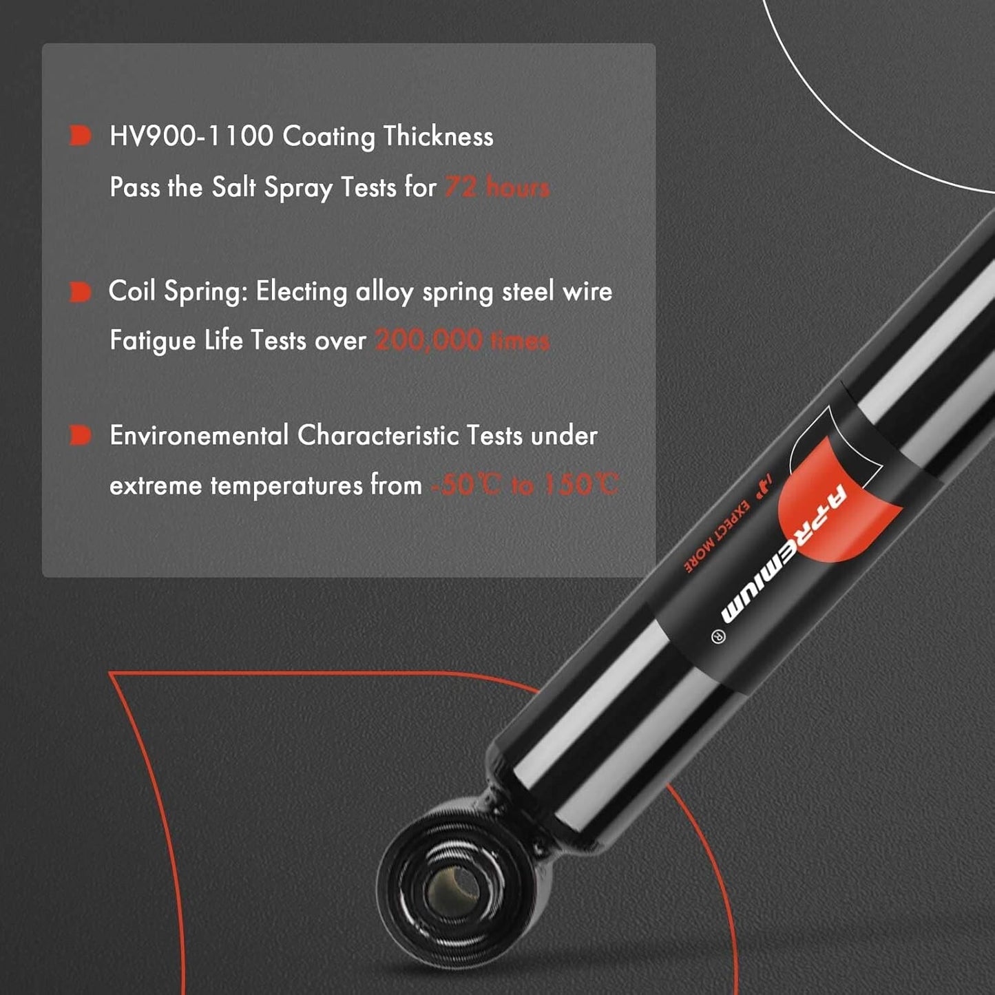 A-Premium Rear Pair (2) Strut Shock Absorber Compatible with Chevrolet Malibu 20