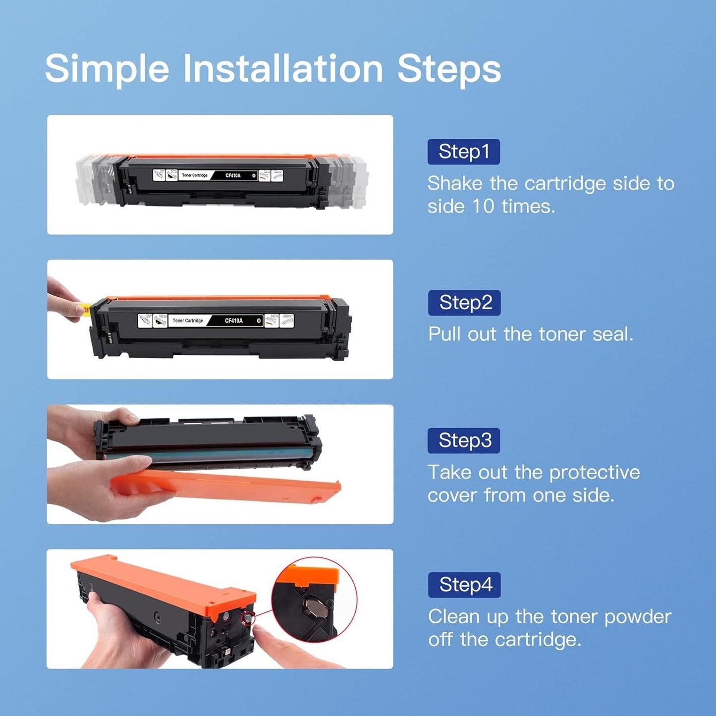 GPC Image Compatible Toner Cartridge Replacement for HP 410A CF410A CF411A CF412