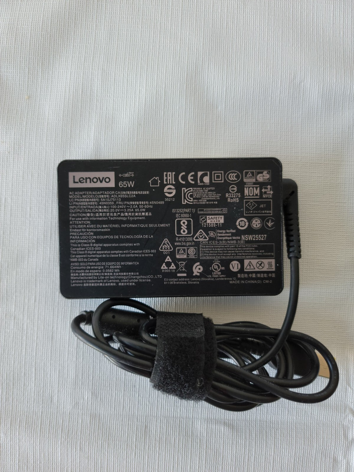 ⭐Lenovo 65W Charger ADLX65SLC2A 20V 3.25A OEM Slim Tip Adapter ⭐