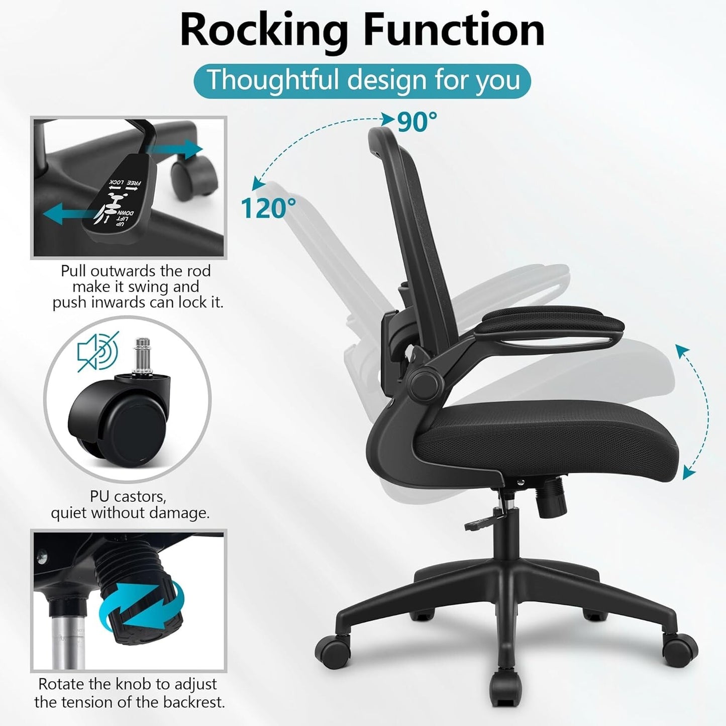 FelixKing Office Chair, Ergonomic Desk Chair Breathable Mesh Chair, Black