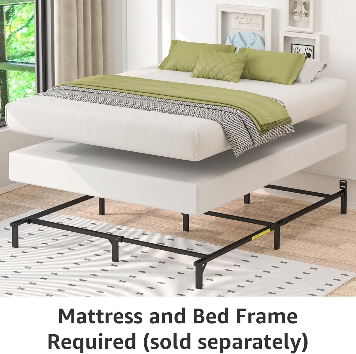 Amazon Basics Smart Bed Frame Foundation, 7-Inch Mattress Foundation, Full Size