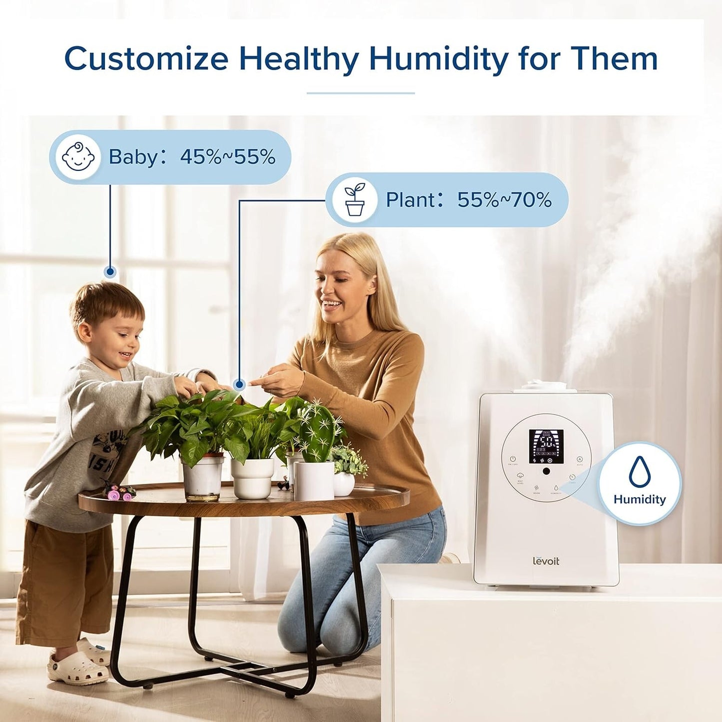 LEVOIT Humidifiers for Bedroom Large Room Home, 6L Warm (NO CONTROL) (TESTED)