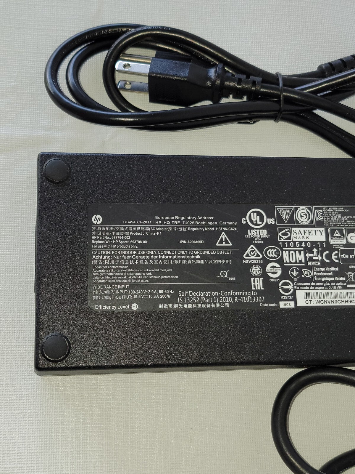 β HP 200W Charger 19.5V 10.3A OEM HSTNN-CA24 693708-001 Barrel Tip Adapter β