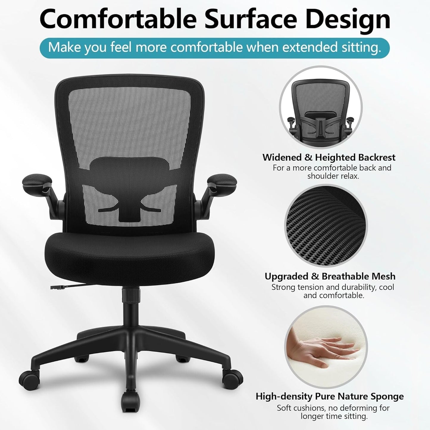 FelixKing Office Chair, Ergonomic Desk Chair Breathable Mesh Chair, Black