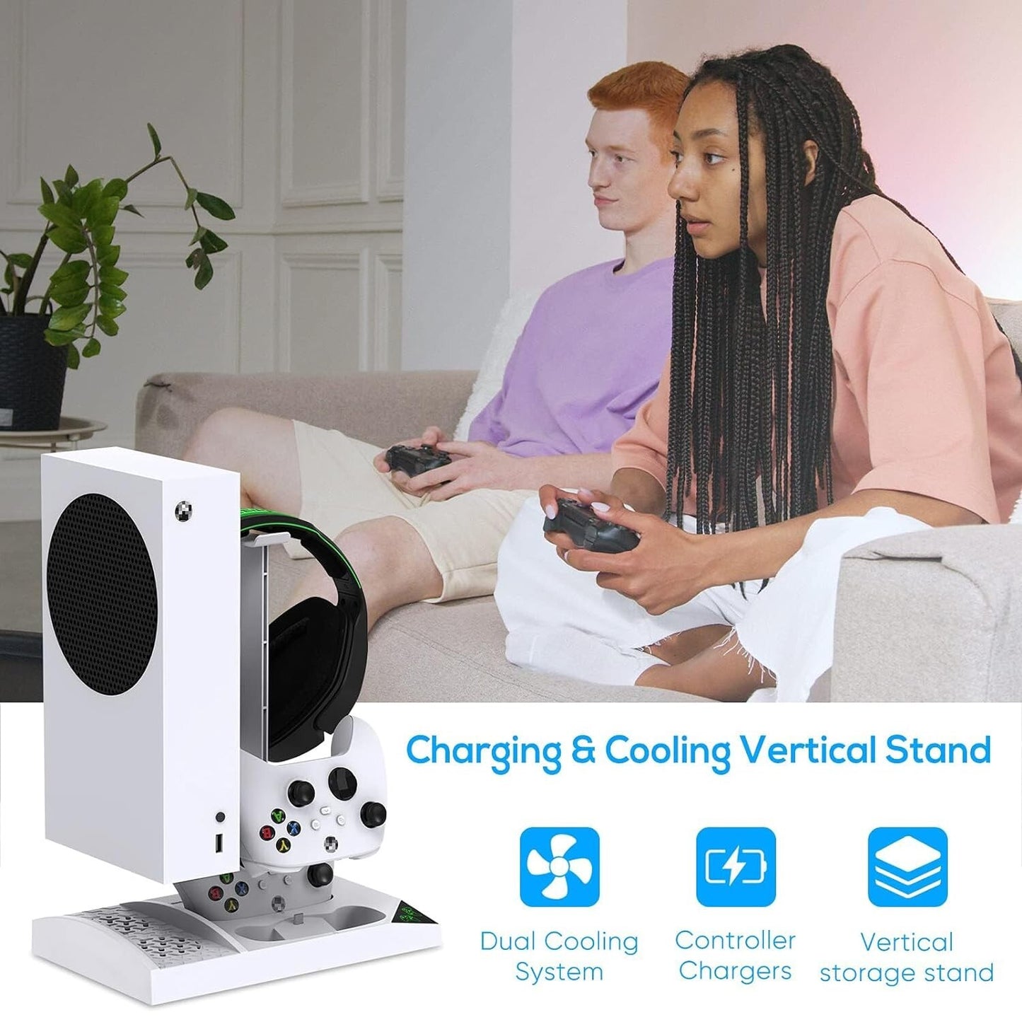 Charger Stand with Cooling Fan for Xbox Series S Console and Controller...