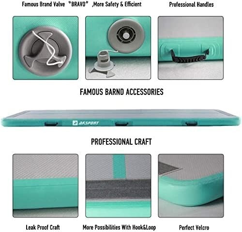 Gymnastics Air Mat Tumble Track Tumbling Mat Inflatable Floor Mats w/ Pump 9.84'