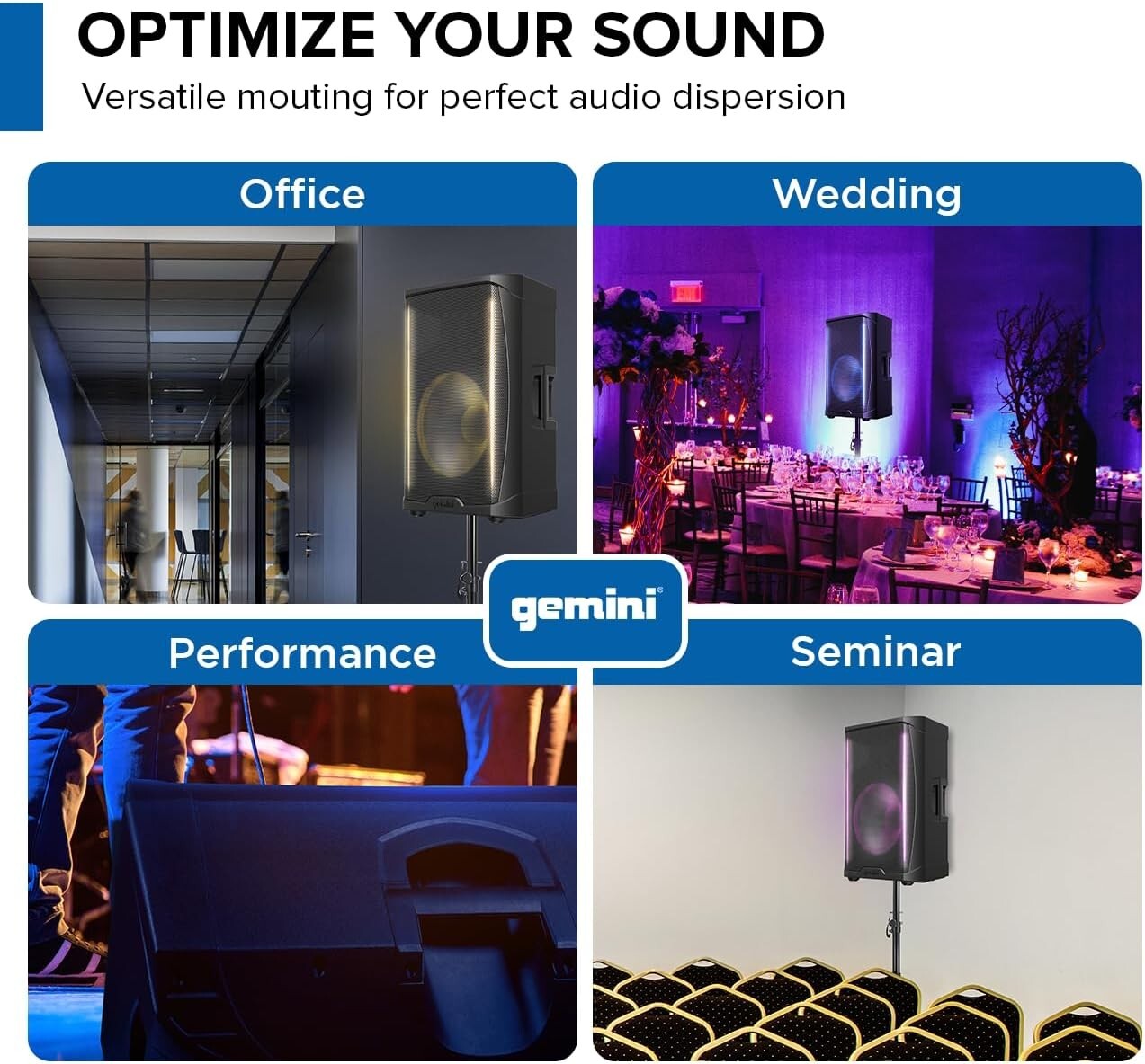 Gemini GD-L215PRO: 1300W Bluetooth DJ PA Speaker with LED Party Lights (TESTED)