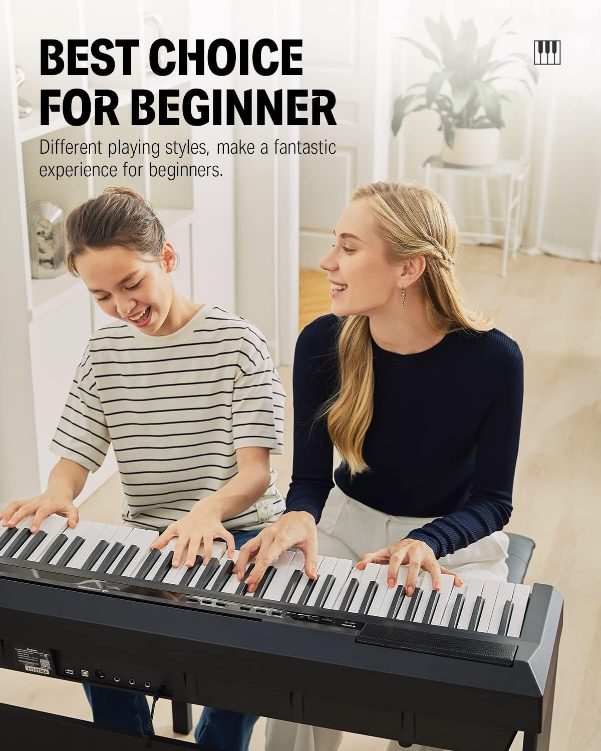 Donner DEP-10 88 Keys Semi-weighted Digital Piano, Full-size Portable Keyboard