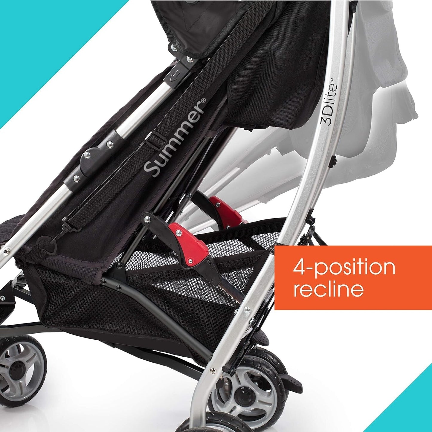 Summer Infant 3Dlite Convenience Baby Stroller, Teal, Lightweight Stroller