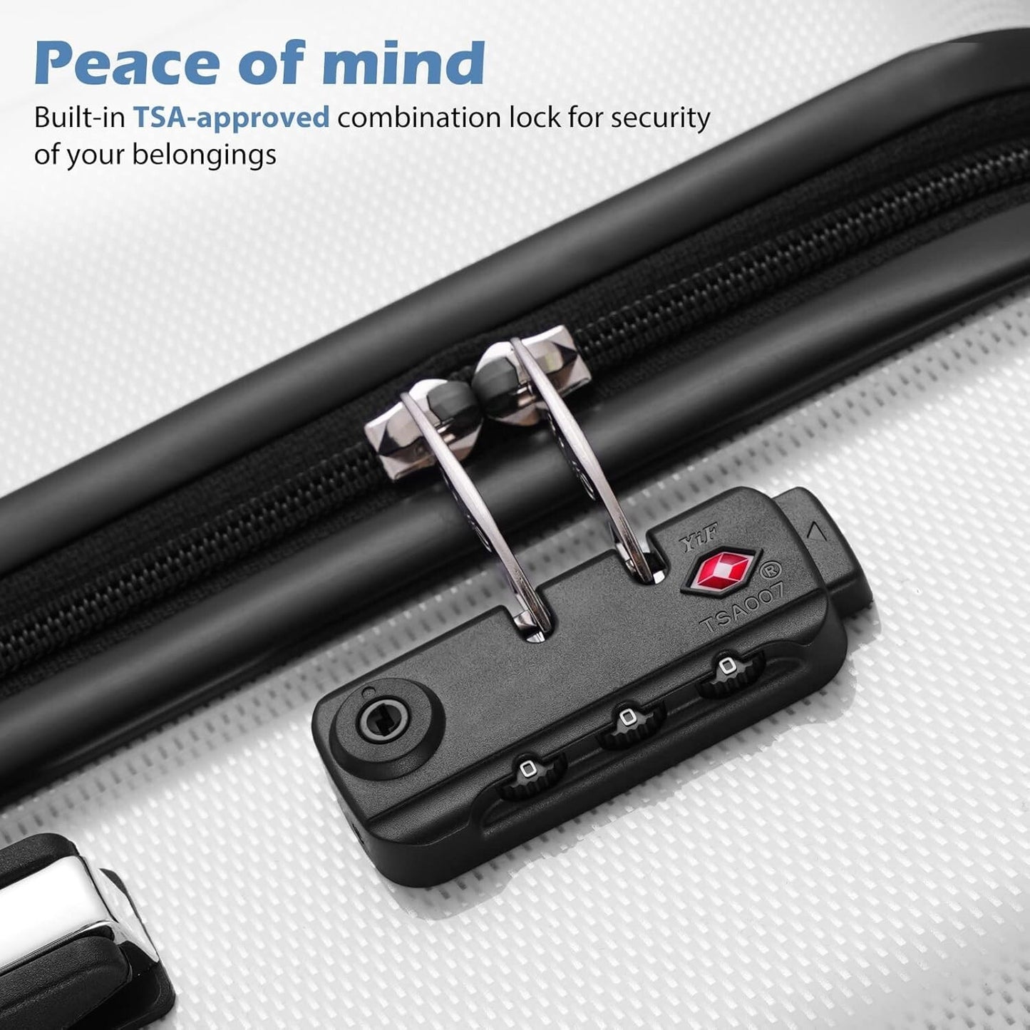 Coolife Luggage Expandable 5 Piece Sets PC+ABS Spinner Suitcase 20 inch 24 inch
