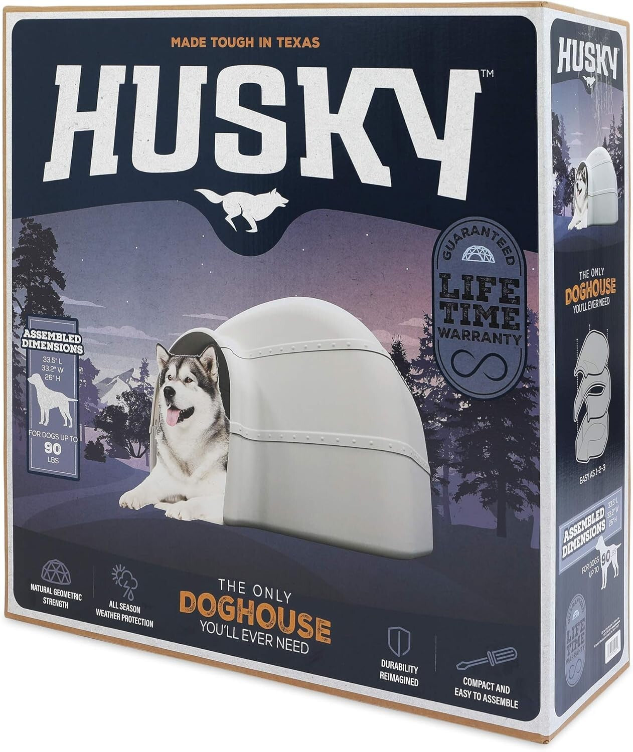 Petmate Husky Dog House for Dogs Up to 90 Pounds, Grey