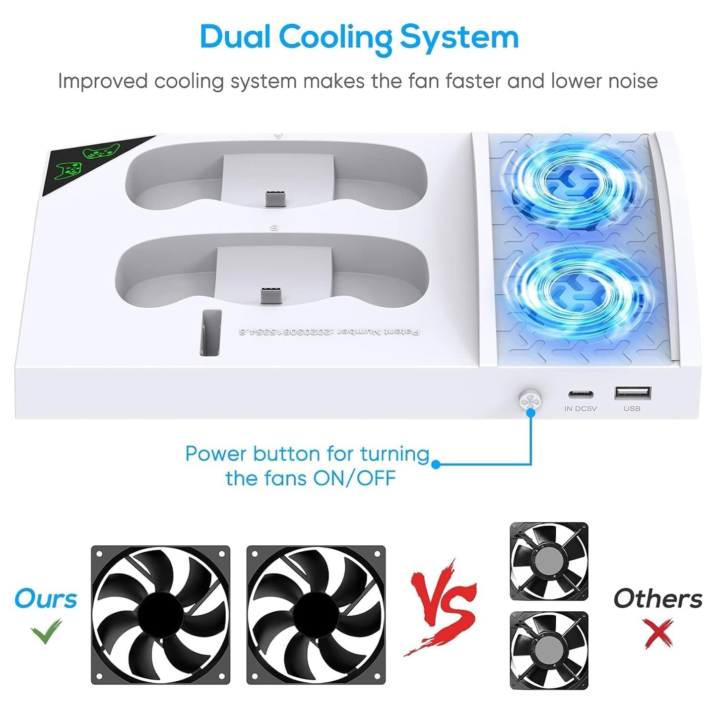 Charger Stand with Cooling Fan for Xbox Series S Console and Controller...