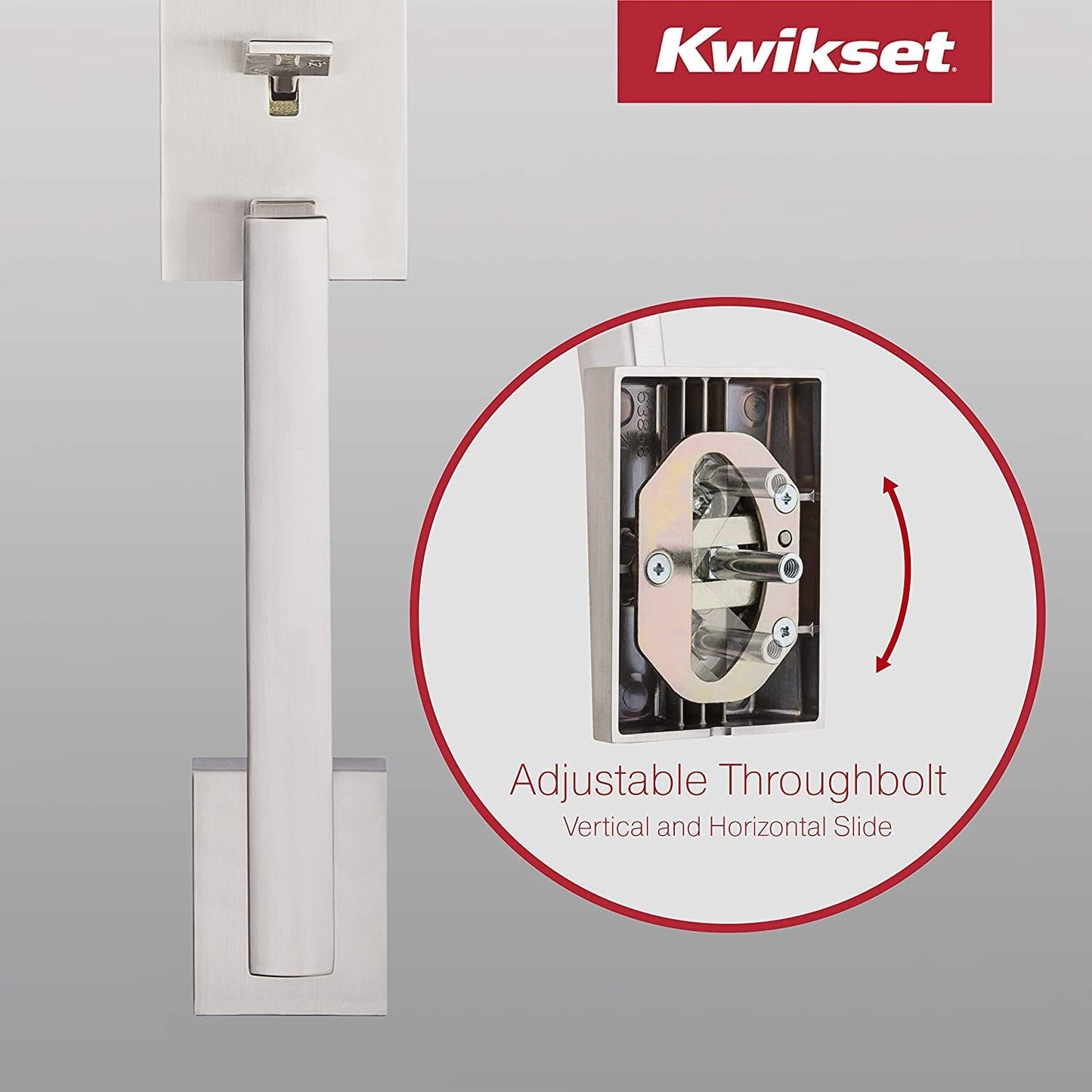 Kwikset Vancouver Low Profile Front Lock Handleset with Microban Satin Nickel