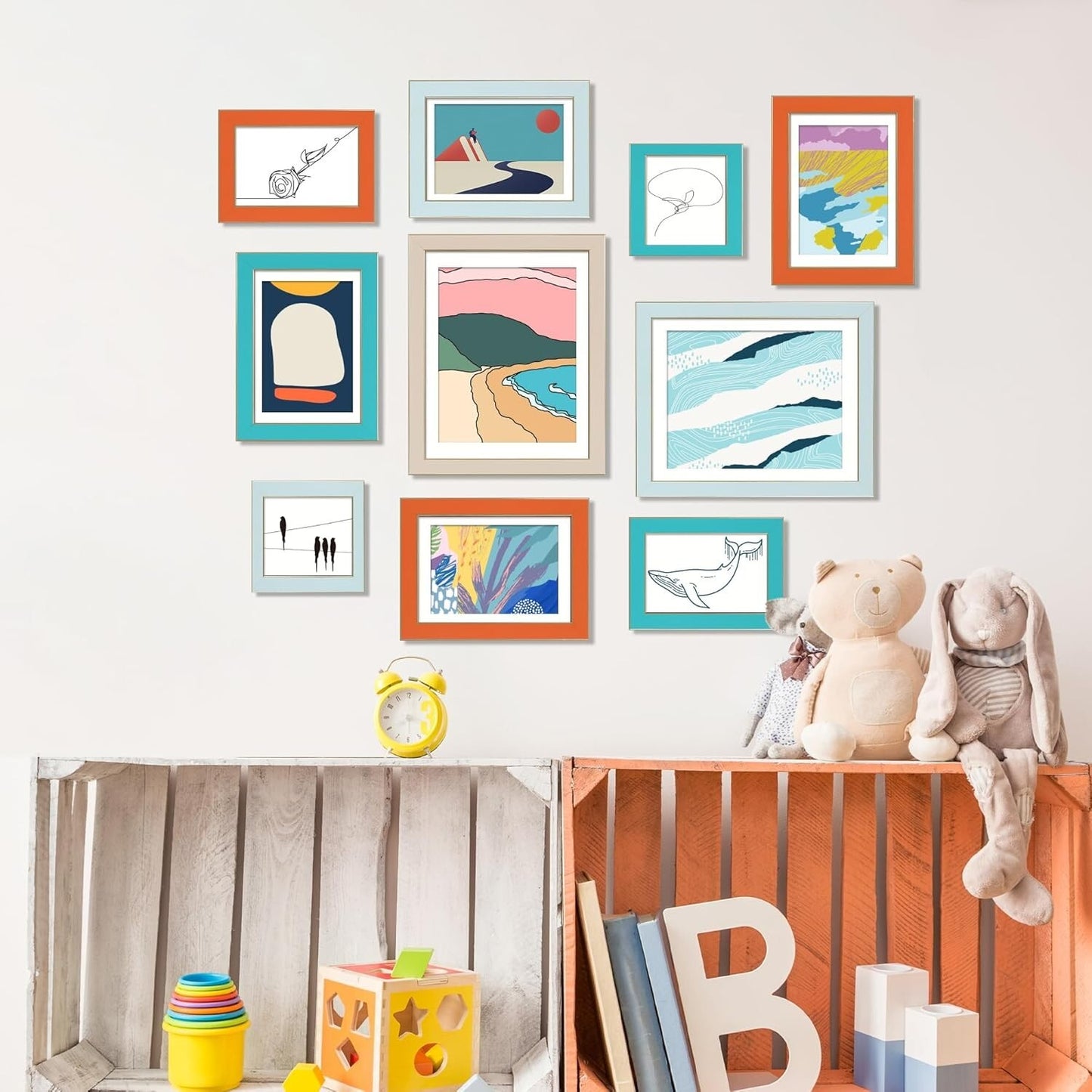 VIOLABBEY 11x14 Picture Frame Set of 4, Colorful Photo Frame of Modern Style, Hi