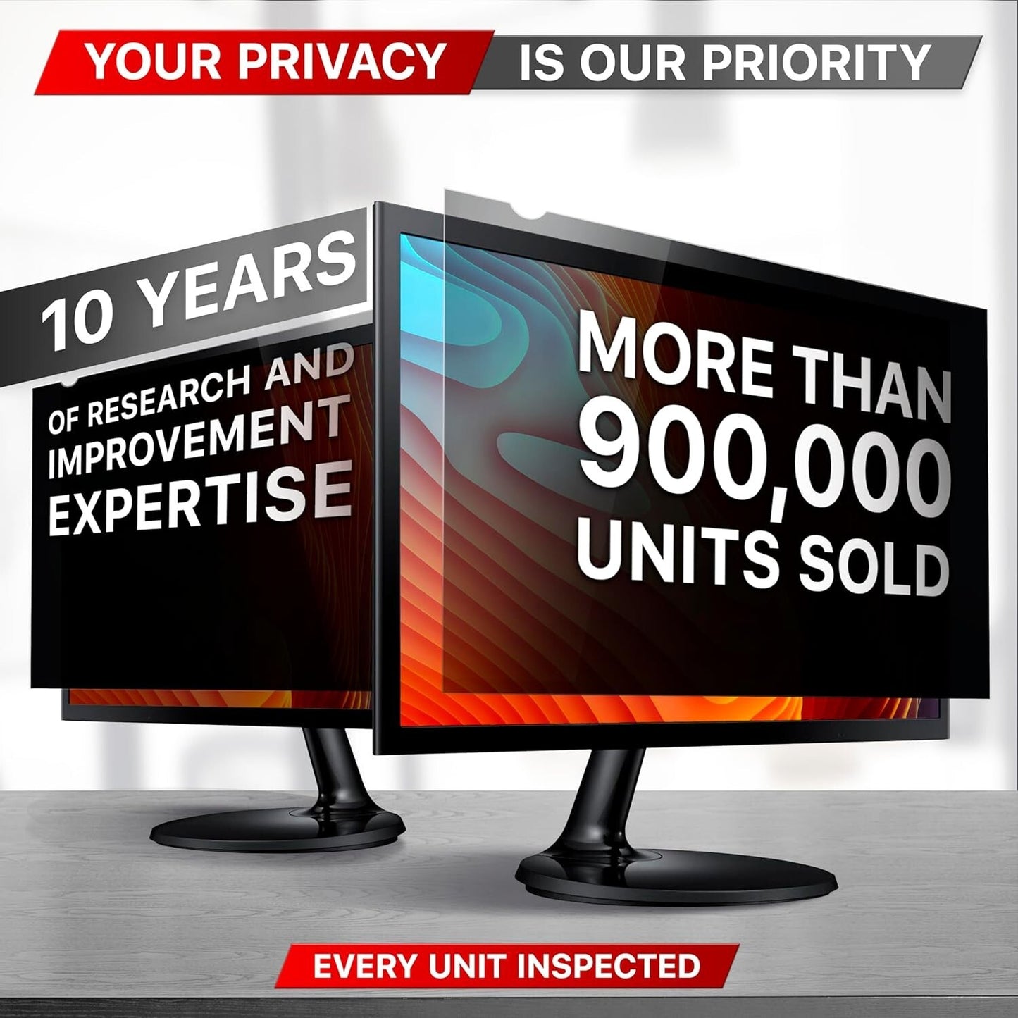 COMPUTER PRIVACY SCREEN FILTER Widescreen Monitor Protector Film 23.8" VINTEZ
