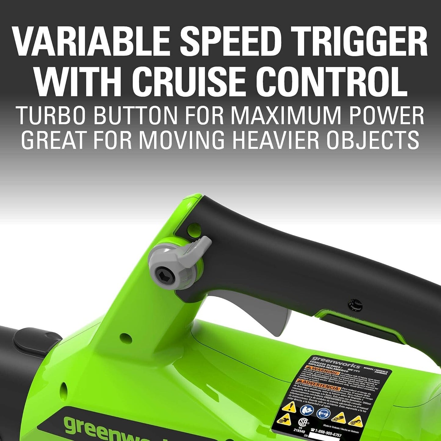 Greenworks 40V (110 MPH / 390 CFM) Cordless Axial Blower, 2.5Ah (Tool Only)