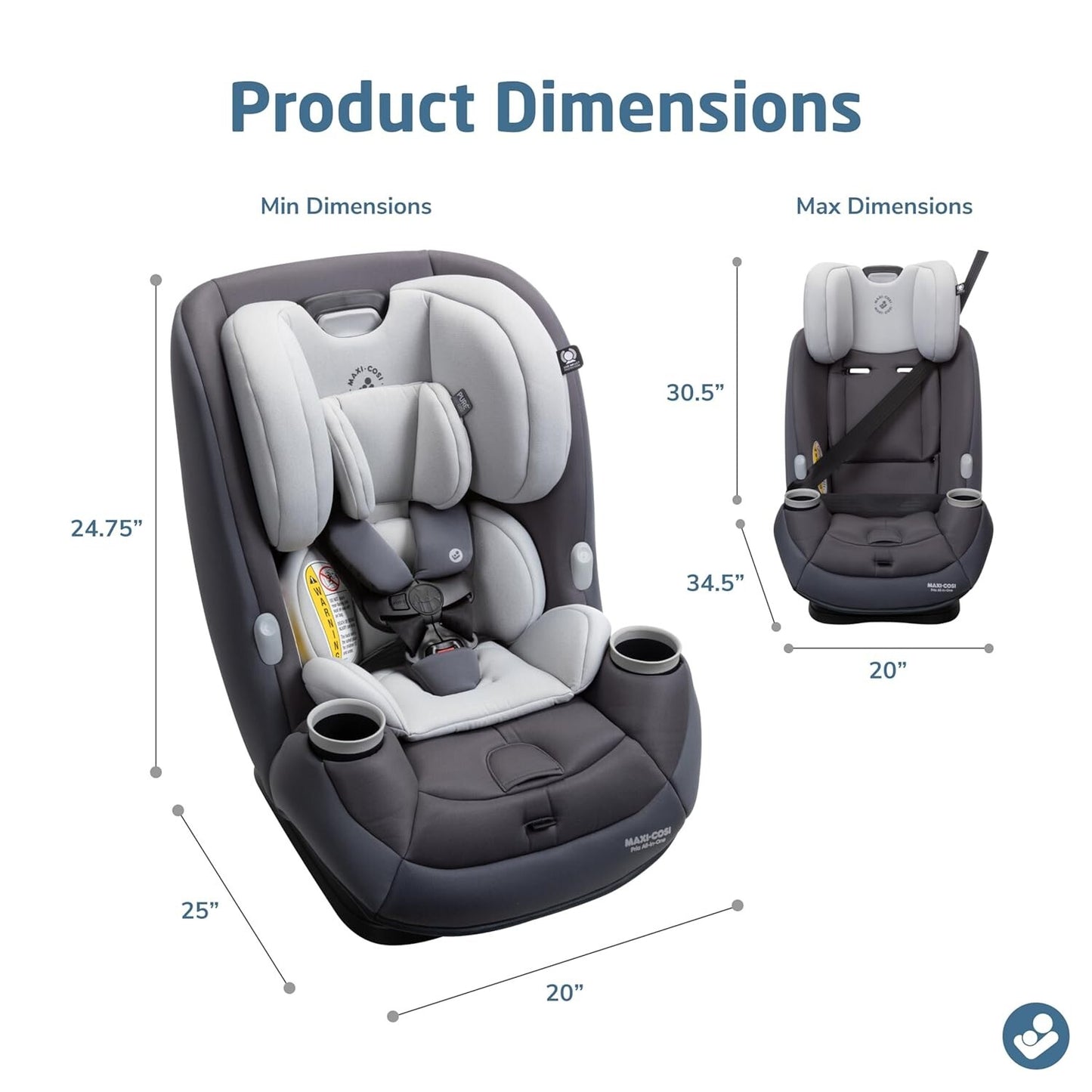 Maxi-Cosi Pria All-in-One Convertible Car Seat, Rear Facing Car Seat for Infants