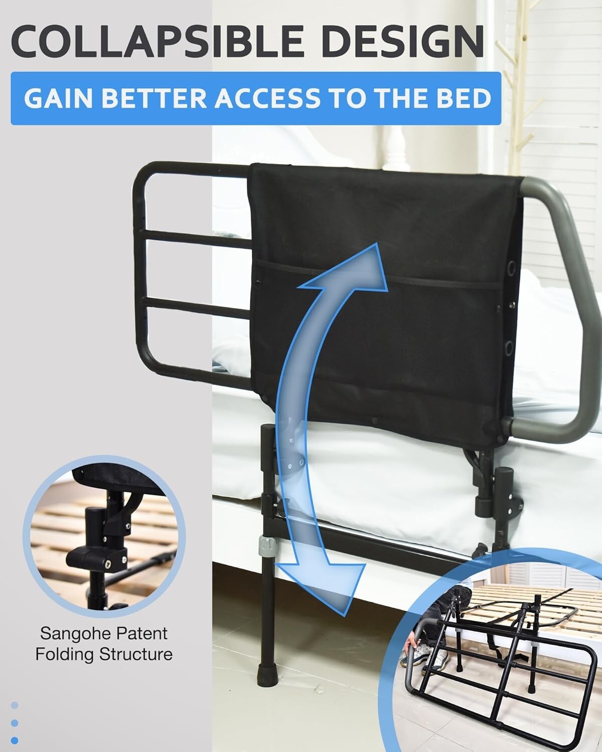 Sangohe Bed Rail for Elderly, Extra Large Heavy Duty Bed Rail for Senior, Bed As