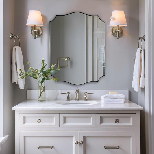 ANDY STAR Chrome Bathroom Mirror for Wall, 22x30 Inch Polished Silver Mirror