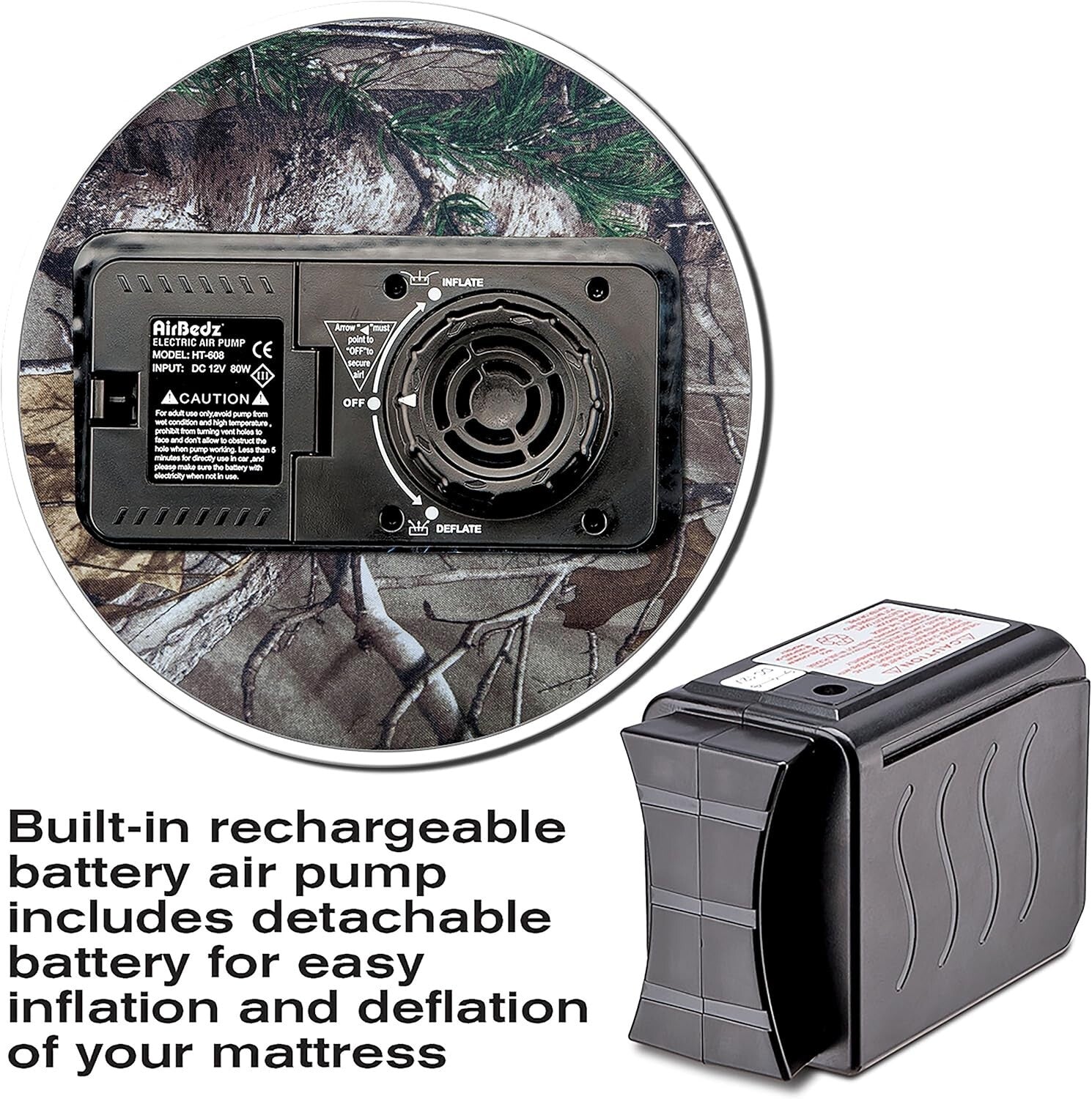 Pittman Outdoors PPI-405 AirBedz CAMO Truck Bed Air Mattress | Mid Size-Short Be