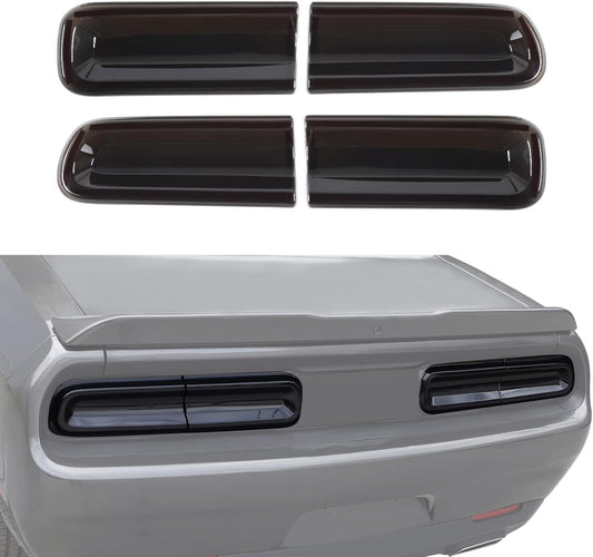 JeCar for Challenger 2015+ Smoked Tail Light Covers Rear Light Guards Exterior
