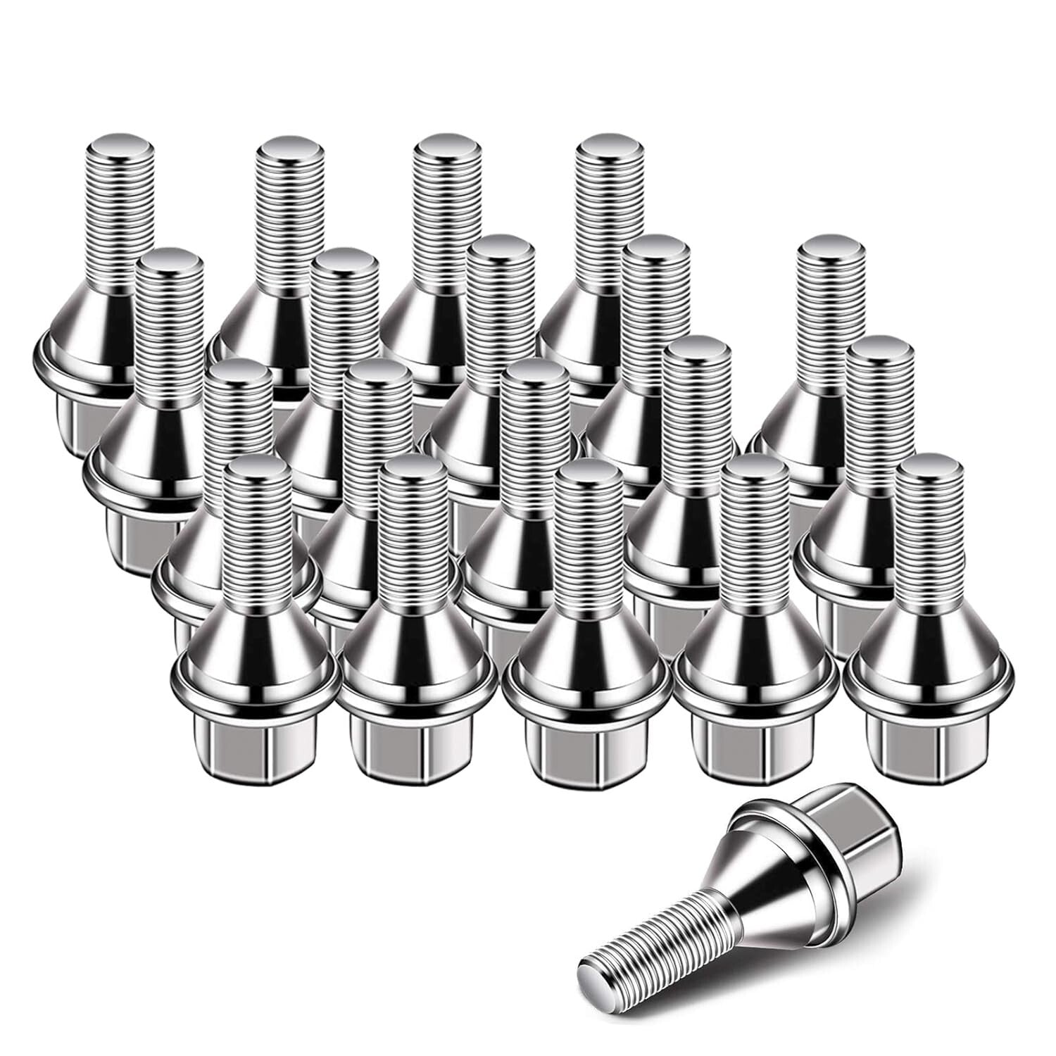 611-005 Wheel Lug Bolts, M12-1.25, 19mm Hex, 25mm Thread, 20pcs