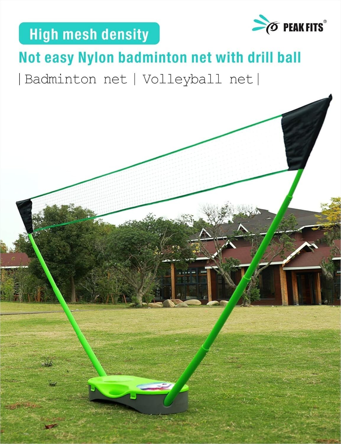 Portable Badminton Net Set,Folding Volleyball Badminton Net,4 Professional Graph