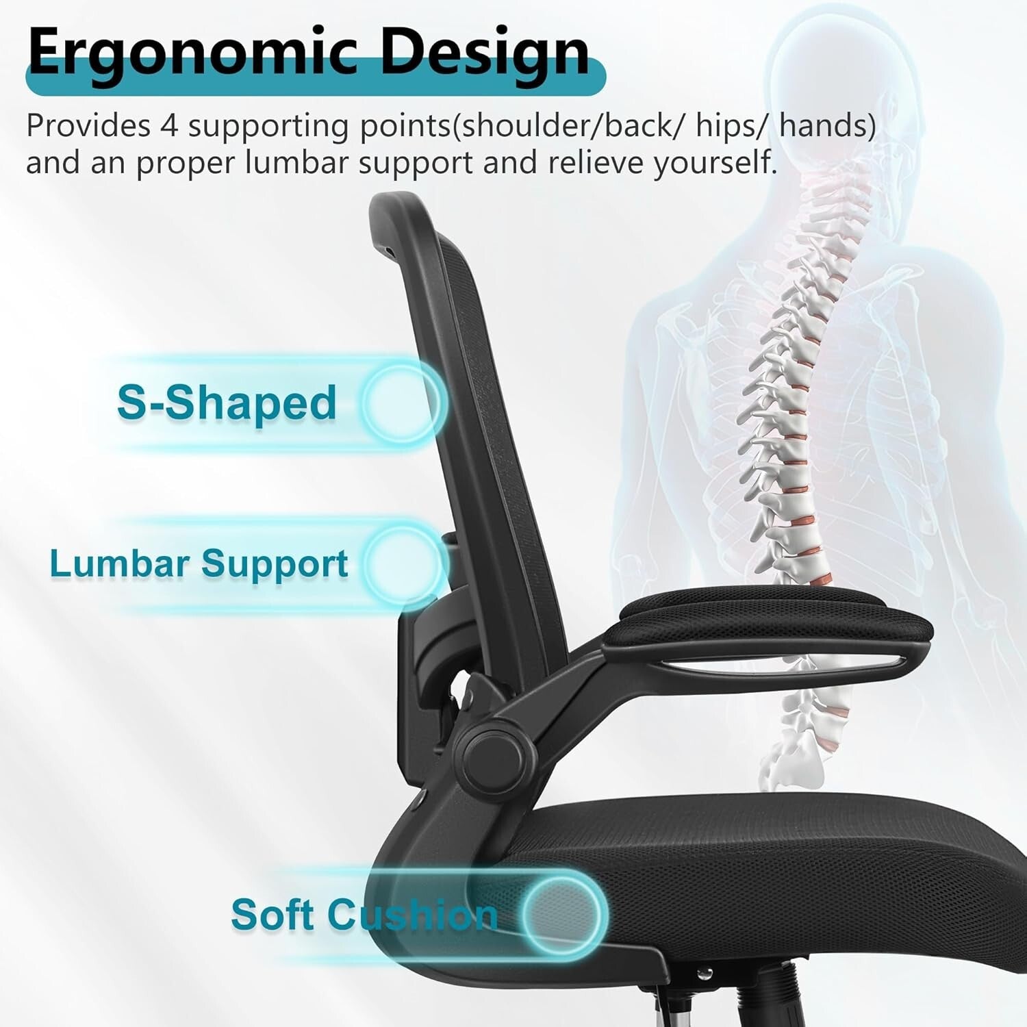 FelixKing Office Chair, Ergonomic Desk Chair Breathable Mesh Chair, Black