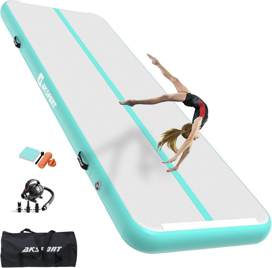 9.84’x3.3’x4”  AKSPORT Gymnastics Air Mat Tumble Track Tumbling Mat Inflatable